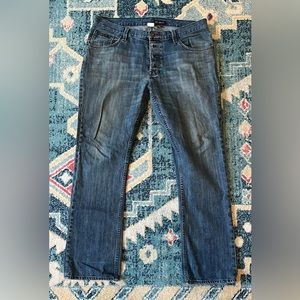 Vintage Burton rigid blue denim straight leg button fly skate jeans